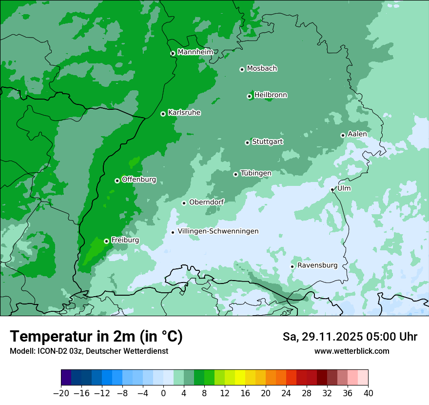 Modellkarten Temperatur