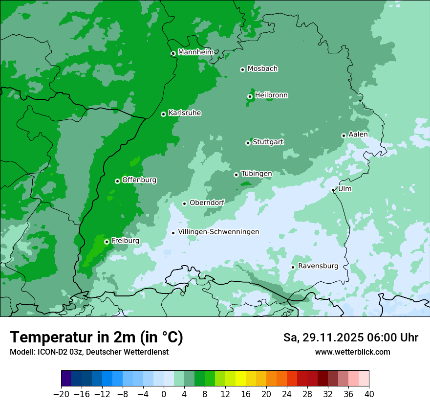Modellkarten Temperatur