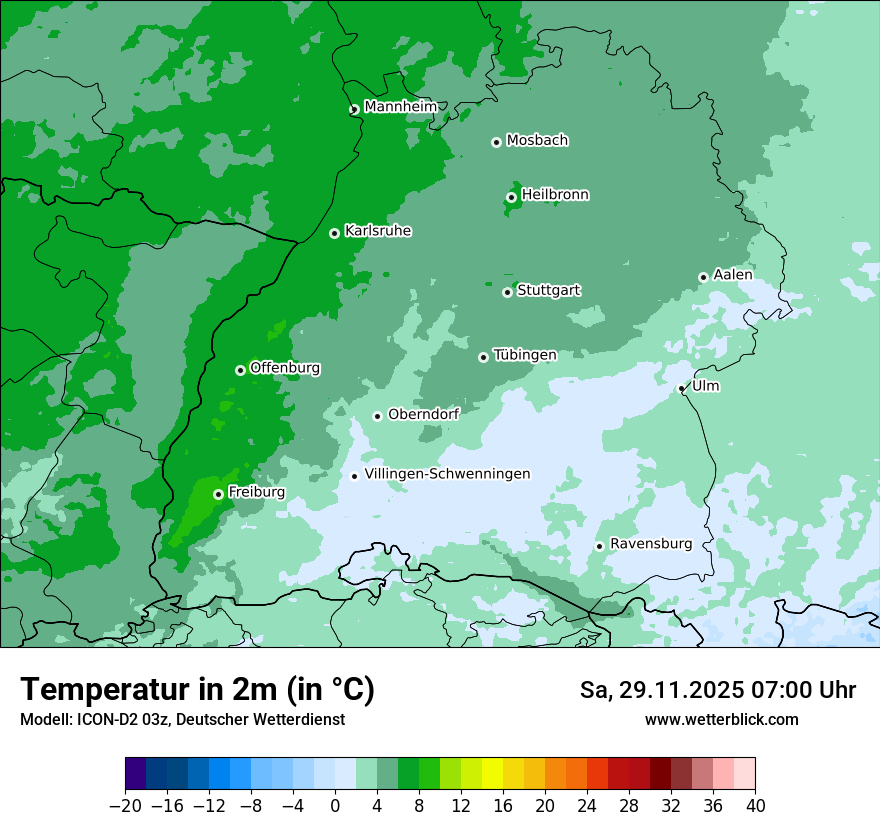 Modellkarten Temperatur