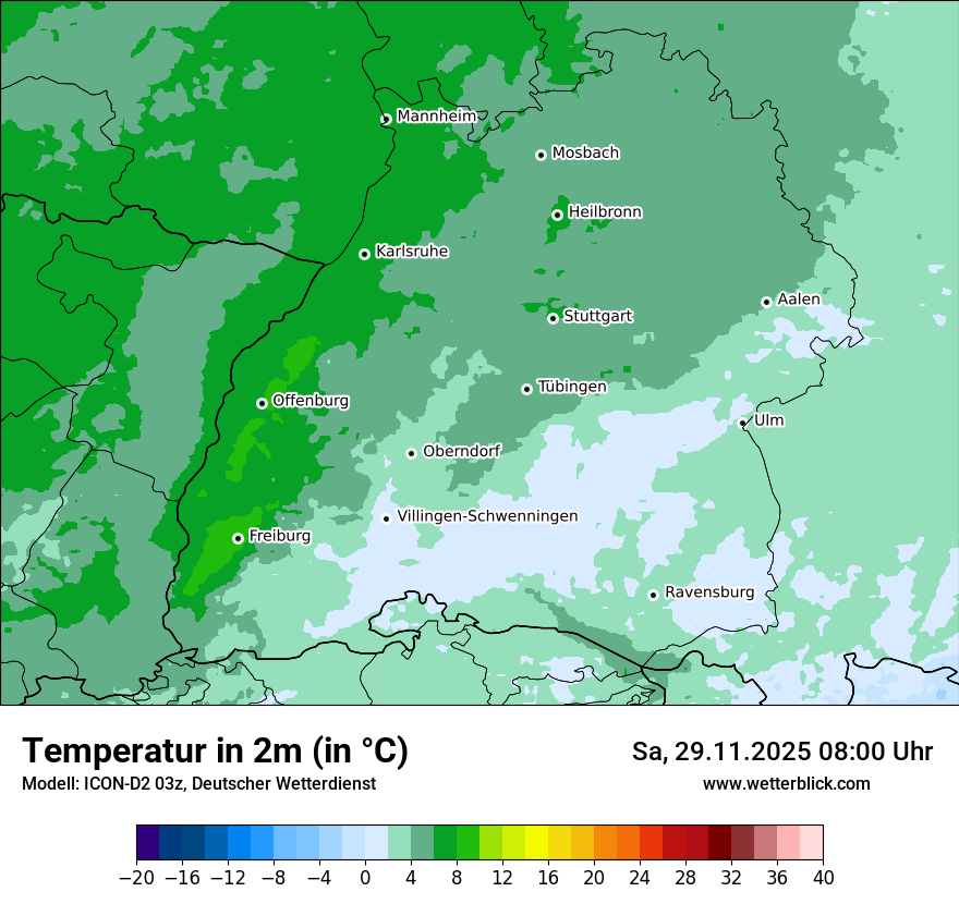 Modellkarten Temperatur