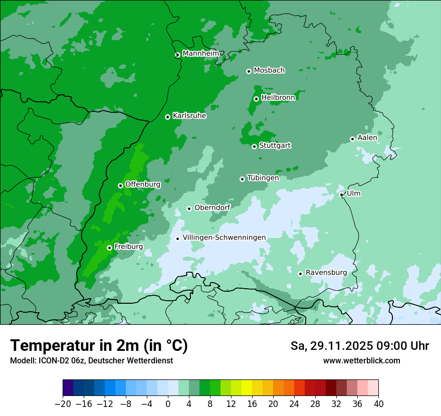 Modellkarten Temperatur