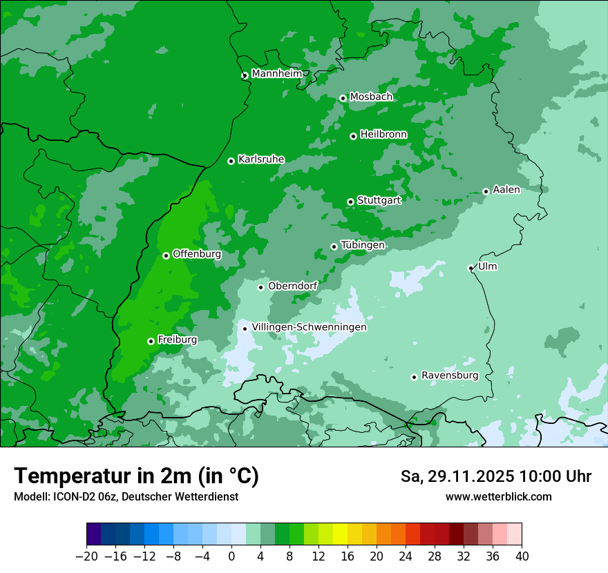Modellkarten Temperatur