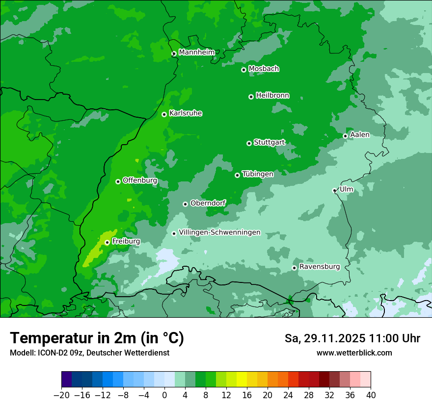 Modellkarten Temperatur