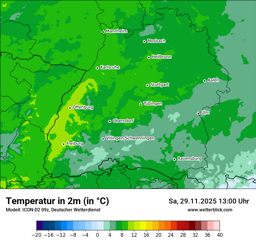 Modellkarten Temperatur