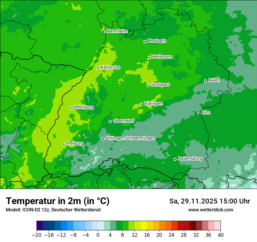 Modellkarten Temperatur