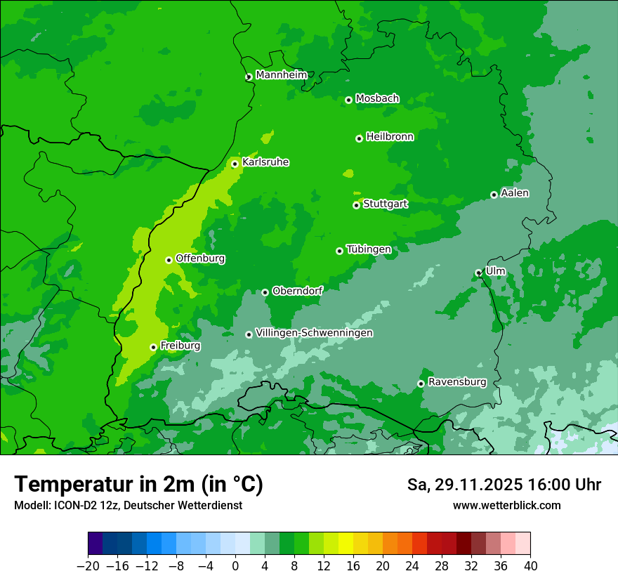 Modellkarten Temperatur