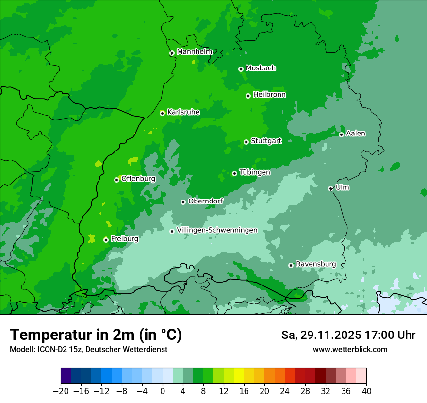 Modellkarten Temperatur