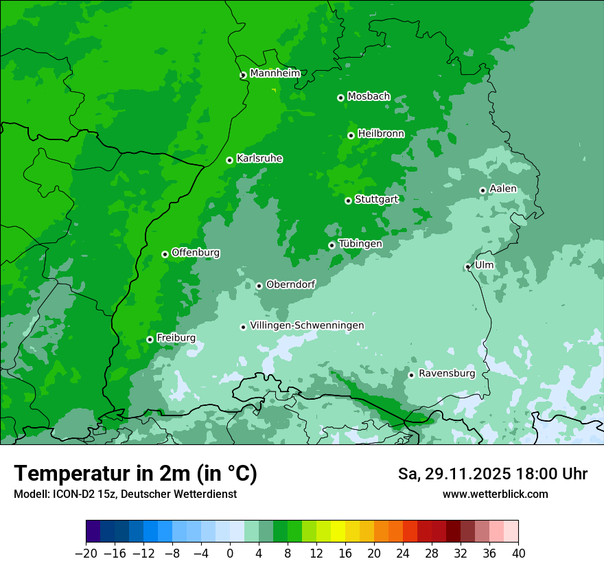 Modellkarten Temperatur