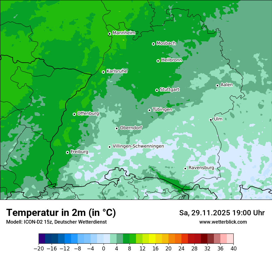 Modellkarten Temperatur
