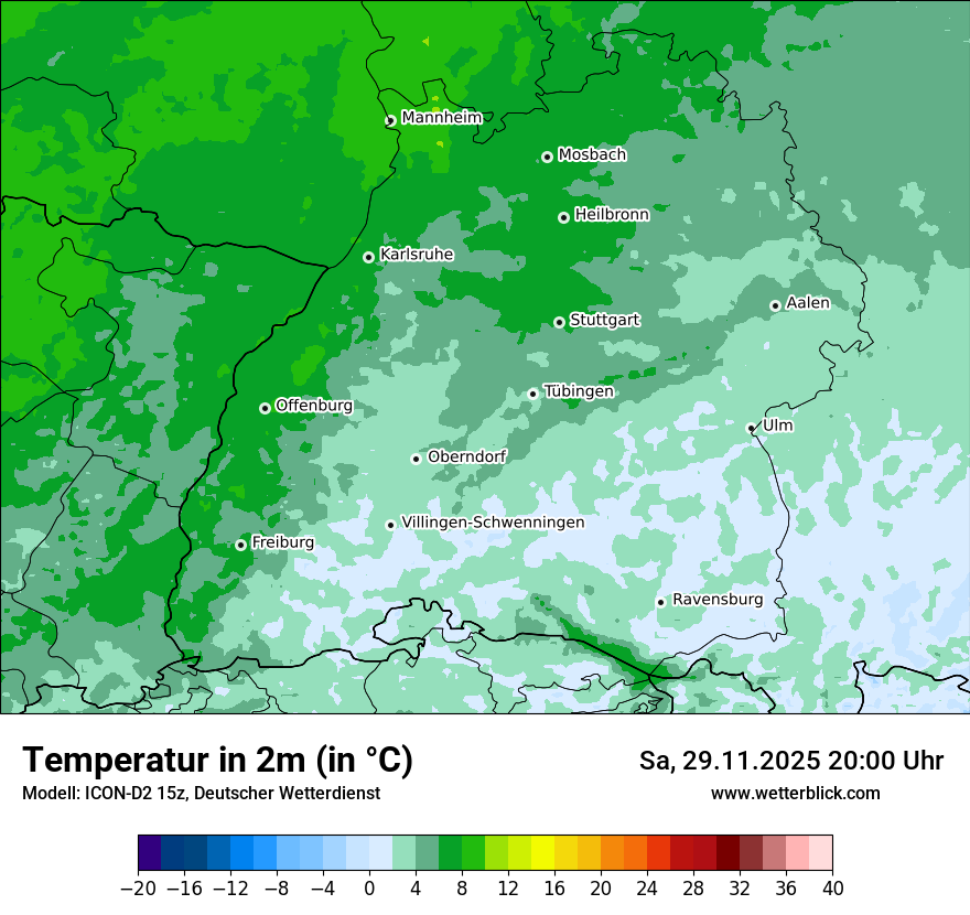 Modellkarten Temperatur