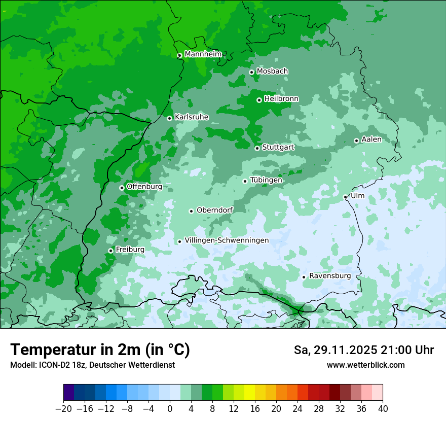 Modellkarten Temperatur