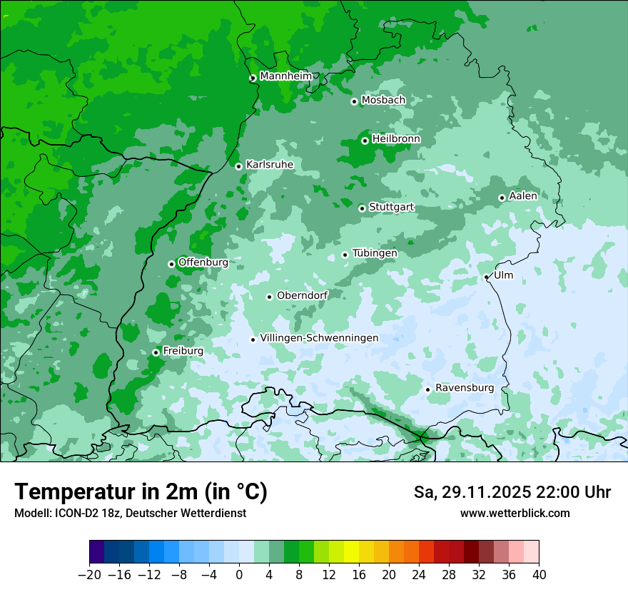 Modellkarten Temperatur