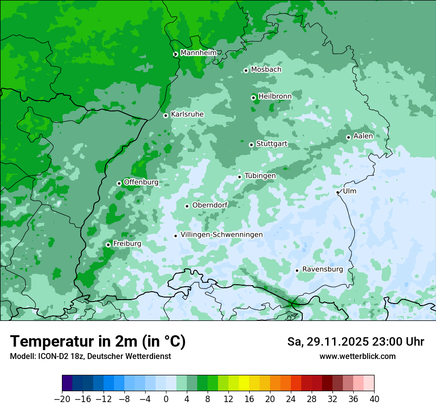 Modellkarten Temperatur