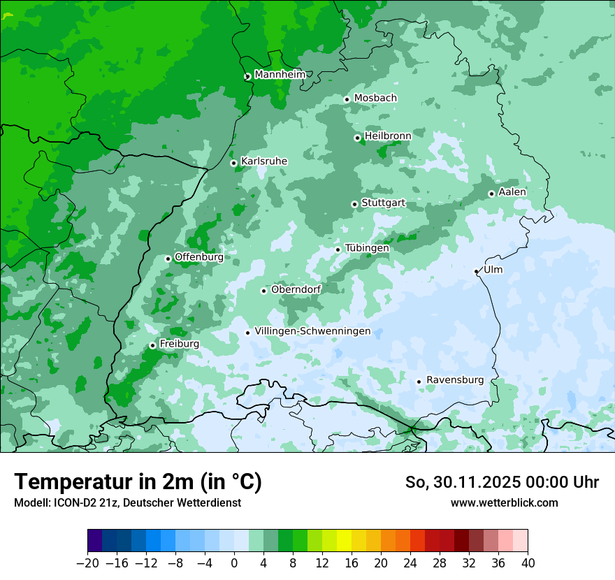 Modellkarten Temperatur