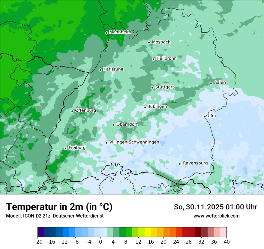 Modellkarten Temperatur