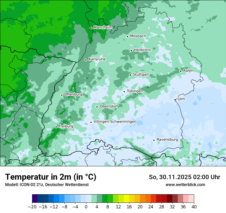 Modellkarten Temperatur