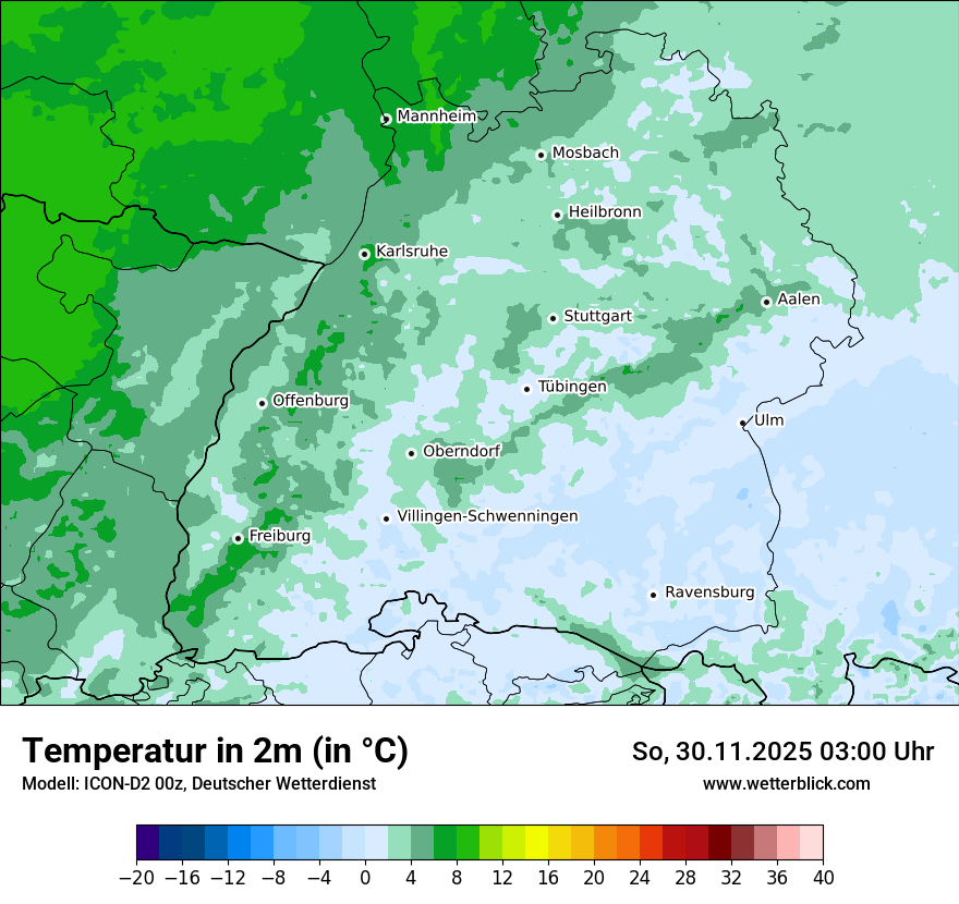 Modellkarten Temperatur