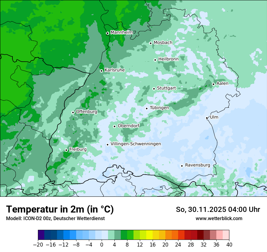 Modellkarten Temperatur