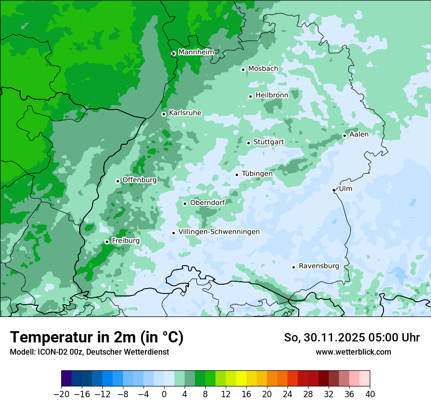 Modellkarten Temperatur