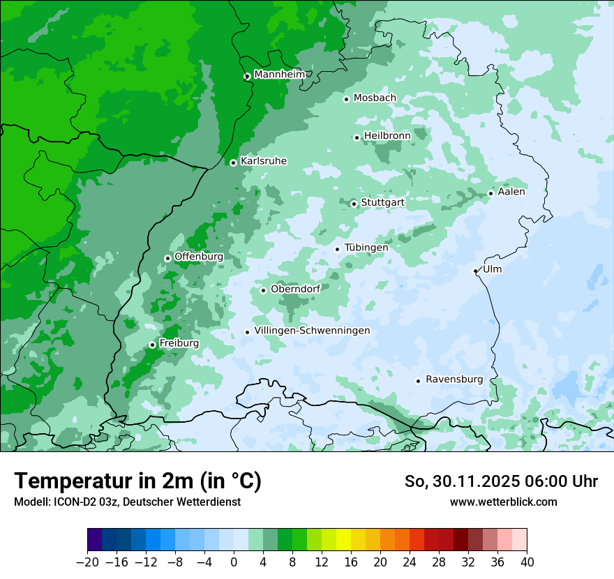 Modellkarten Temperatur