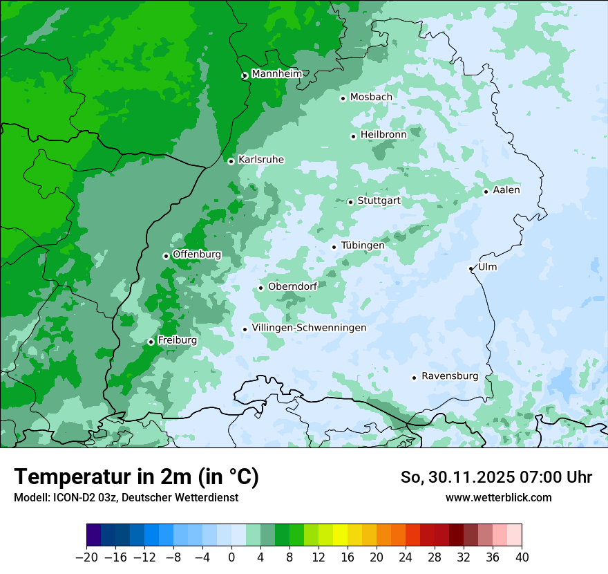 Modellkarten Temperatur