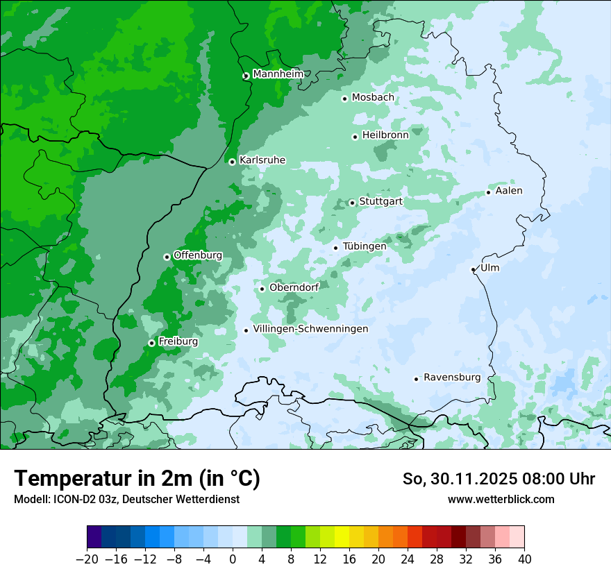 Modellkarten Temperatur
