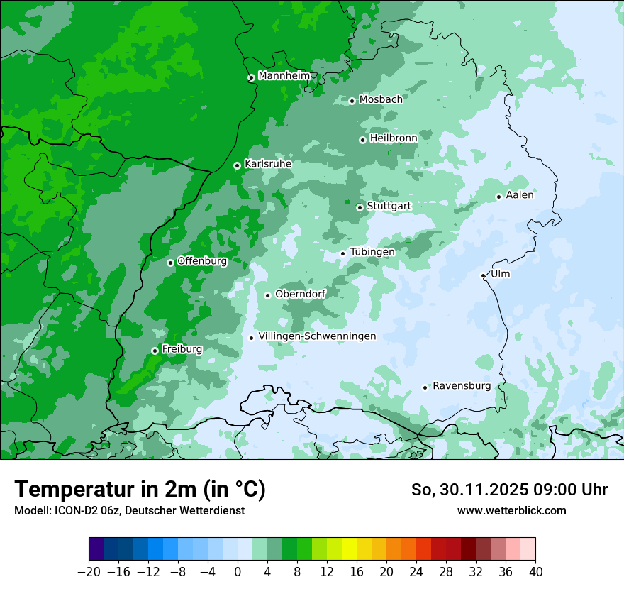 Modellkarten Temperatur