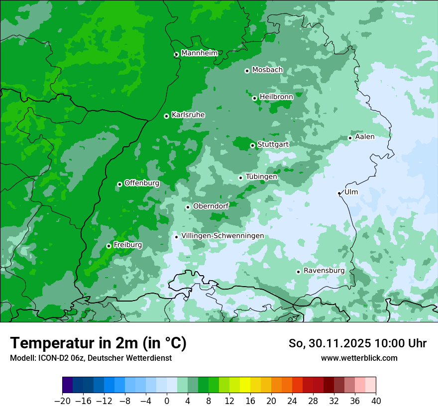 Modellkarten Temperatur