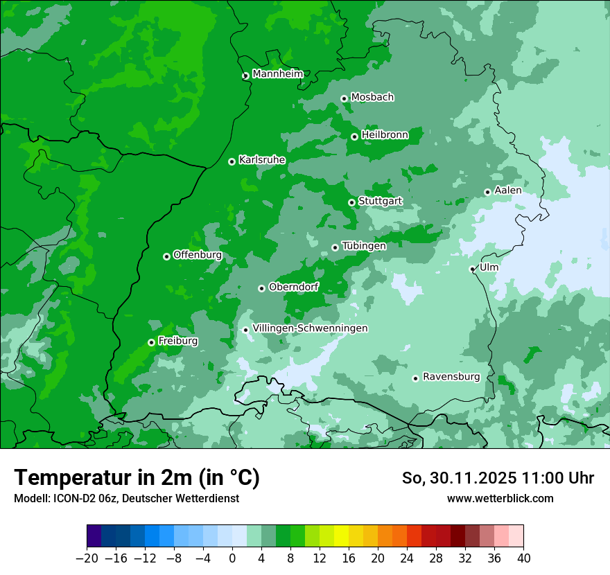 Modellkarten Temperatur