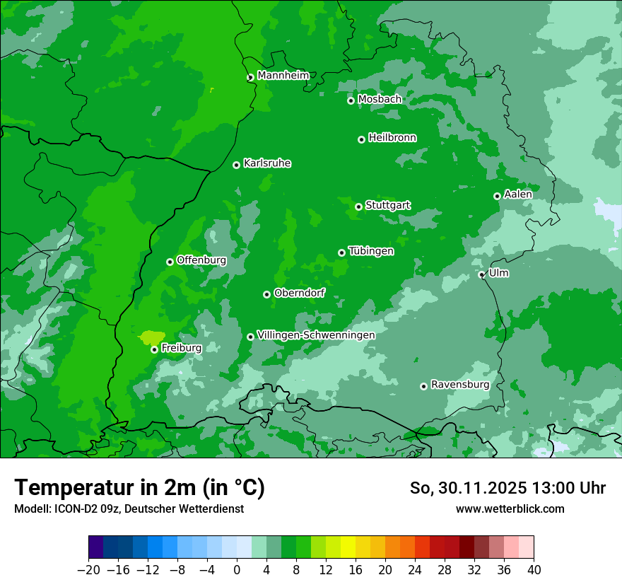 Modellkarten Temperatur