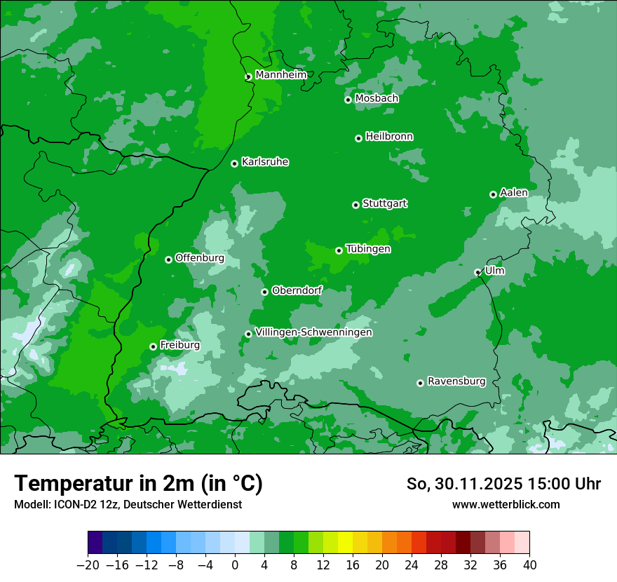 Modellkarten Temperatur