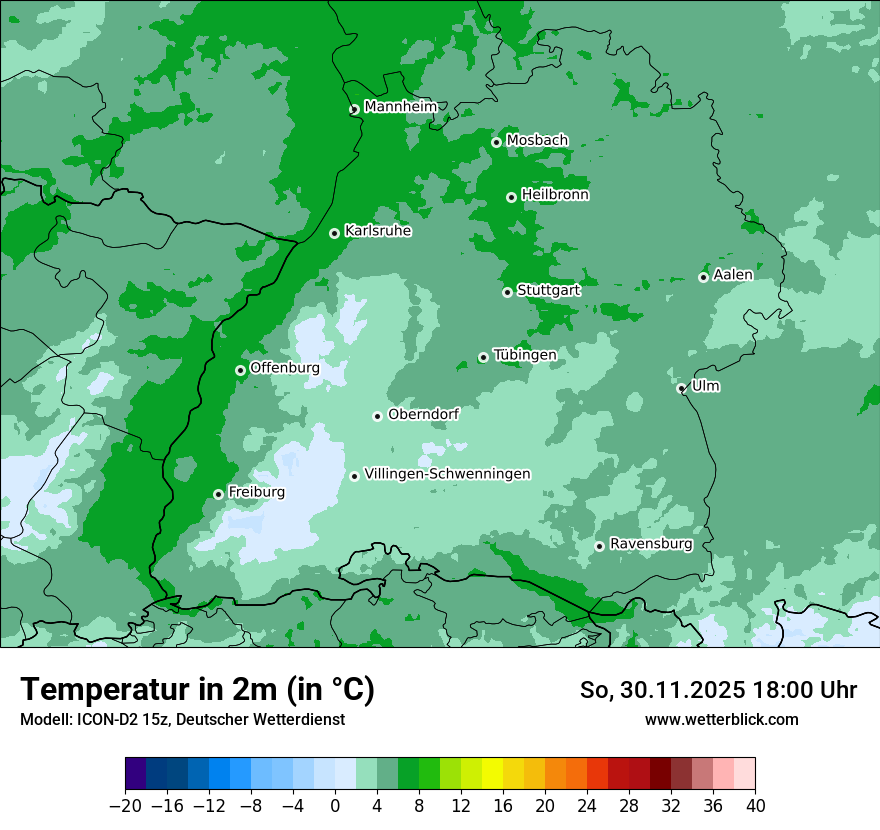 Modellkarten Temperatur
