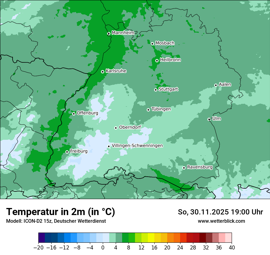 Modellkarten Temperatur