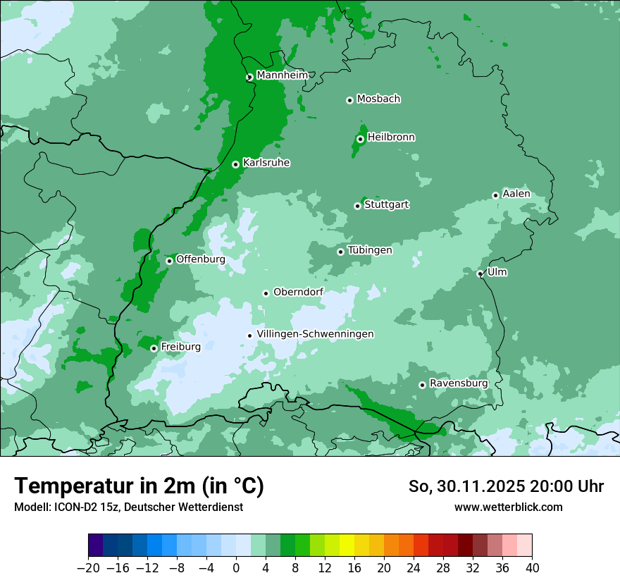 Modellkarten Temperatur