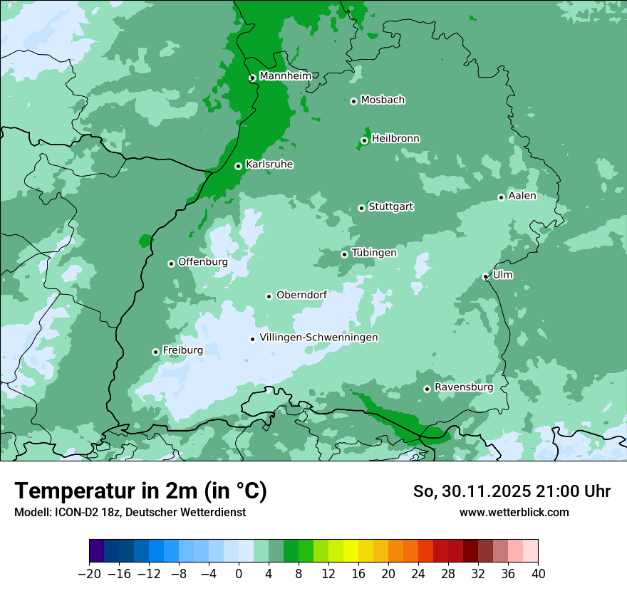 Modellkarten Temperatur