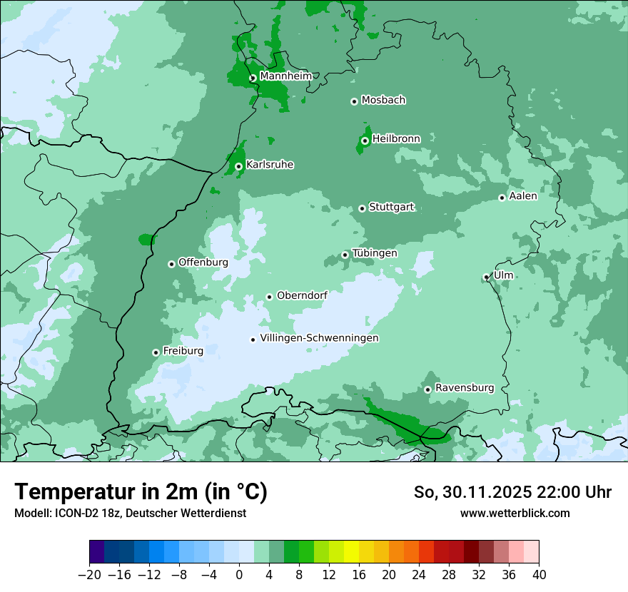 Modellkarten Temperatur