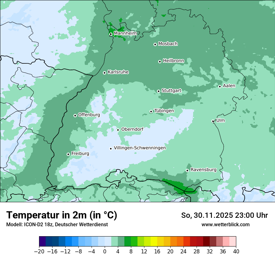 Modellkarten Temperatur