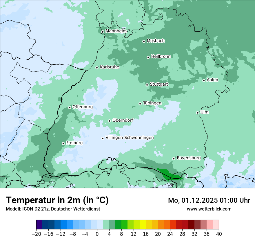 Modellkarten Temperatur