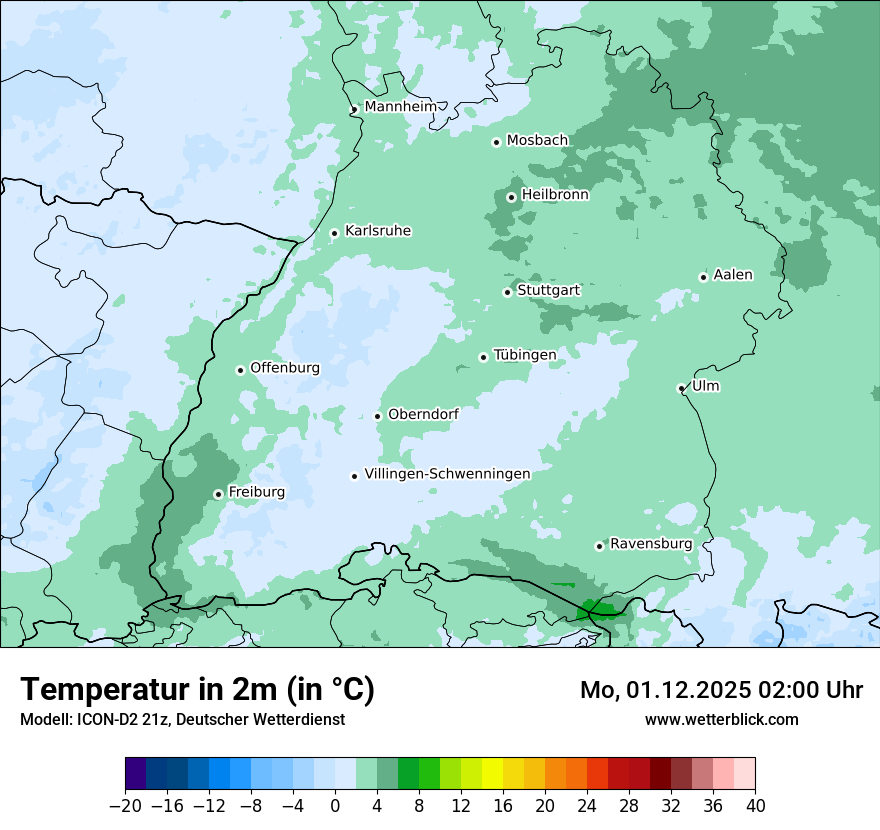 Modellkarten Temperatur