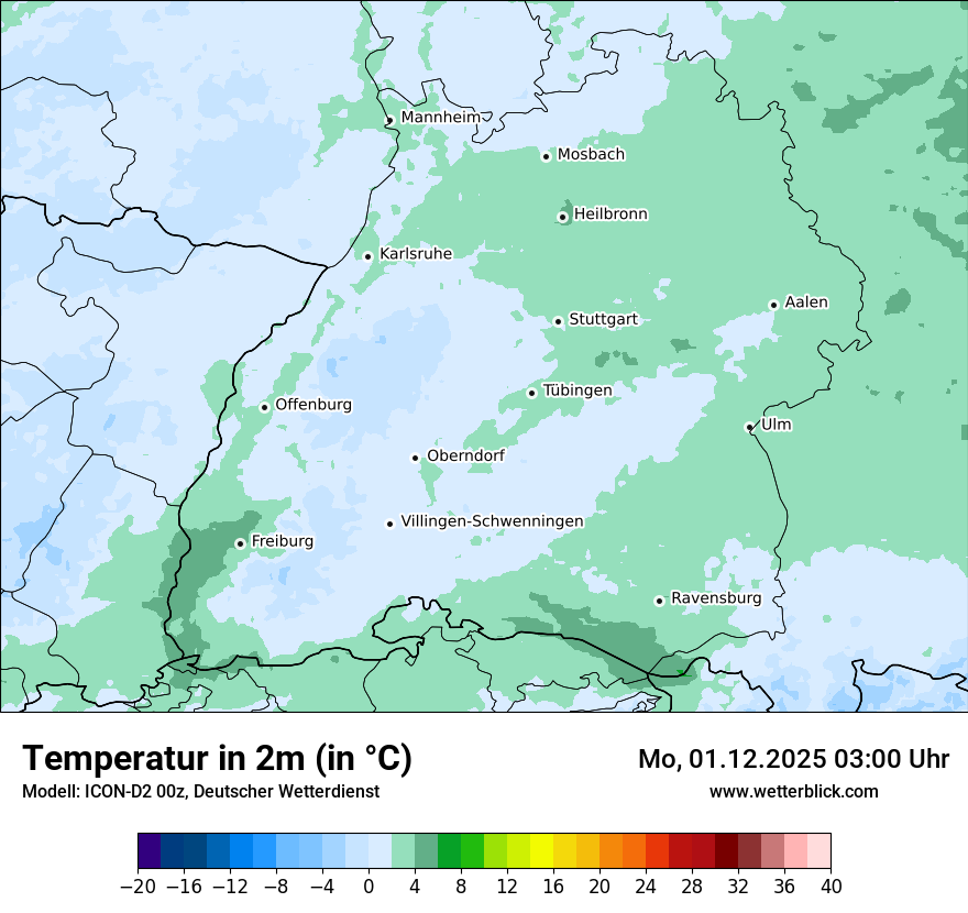 Modellkarten Temperatur