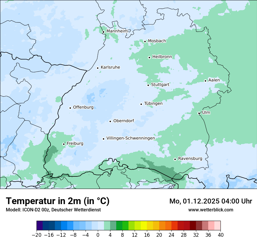 Modellkarten Temperatur