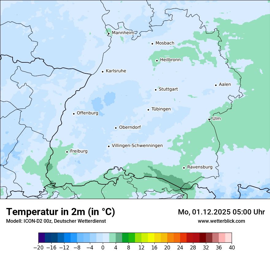 Modellkarten Temperatur