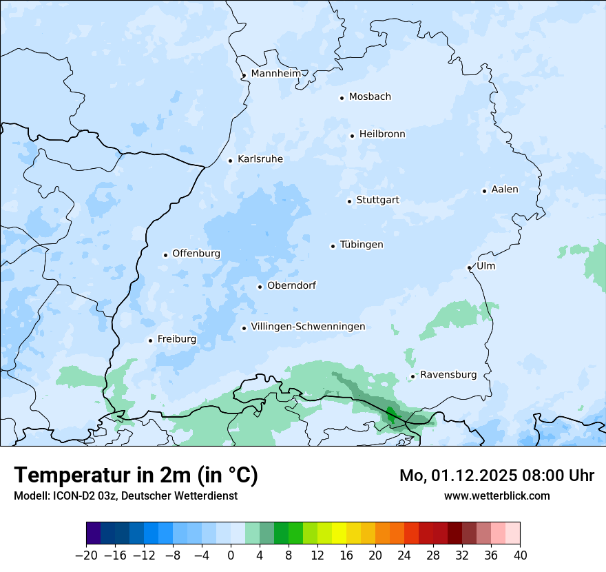 Modellkarten Temperatur
