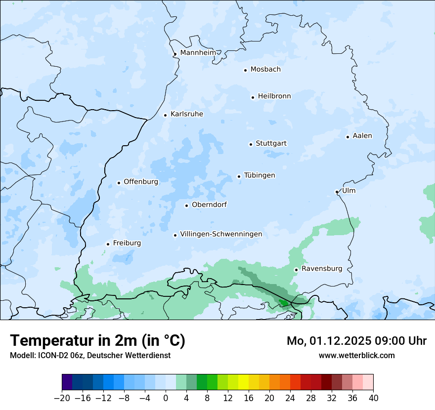 Modellkarten Temperatur
