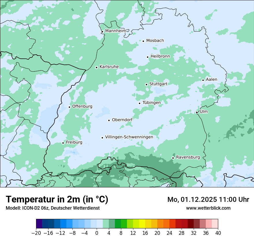 Modellkarten Temperatur