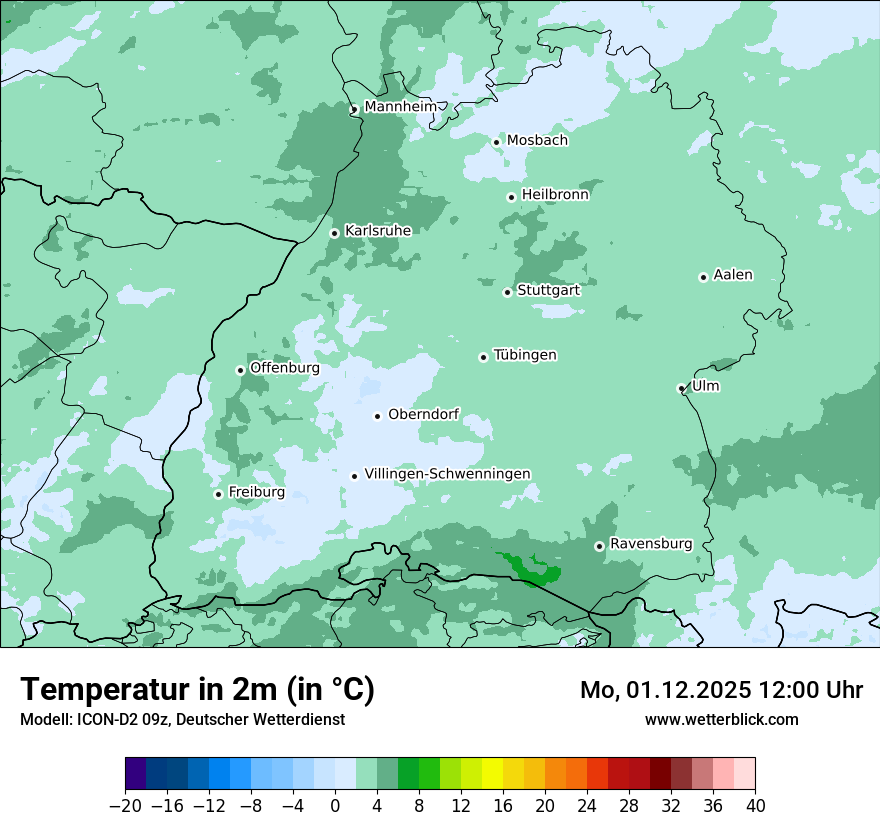 Modellkarten Temperatur