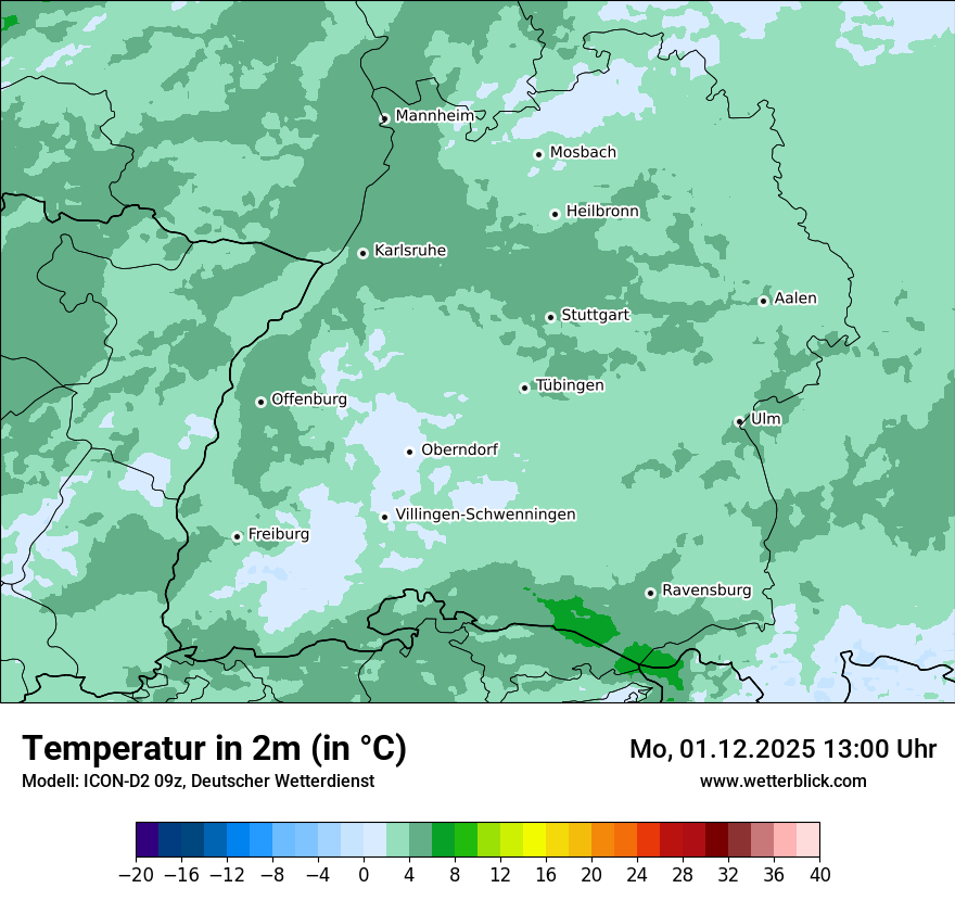 Modellkarten Temperatur