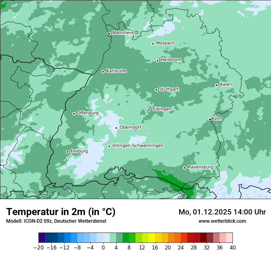 Modellkarten Temperatur
