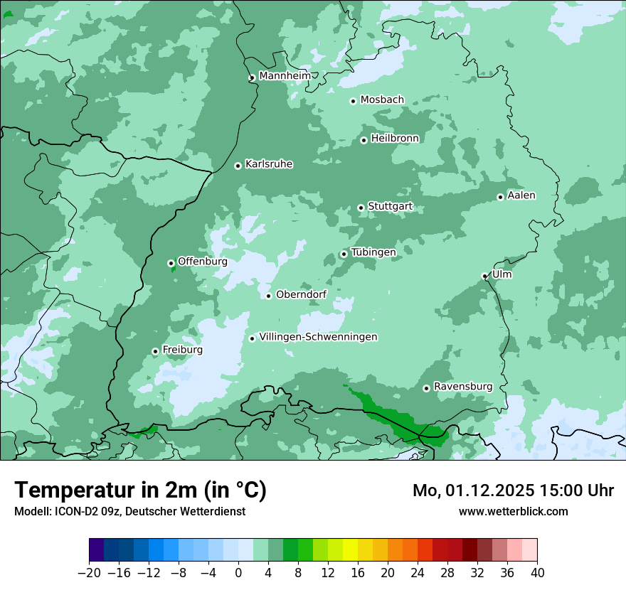 Modellkarten Temperatur