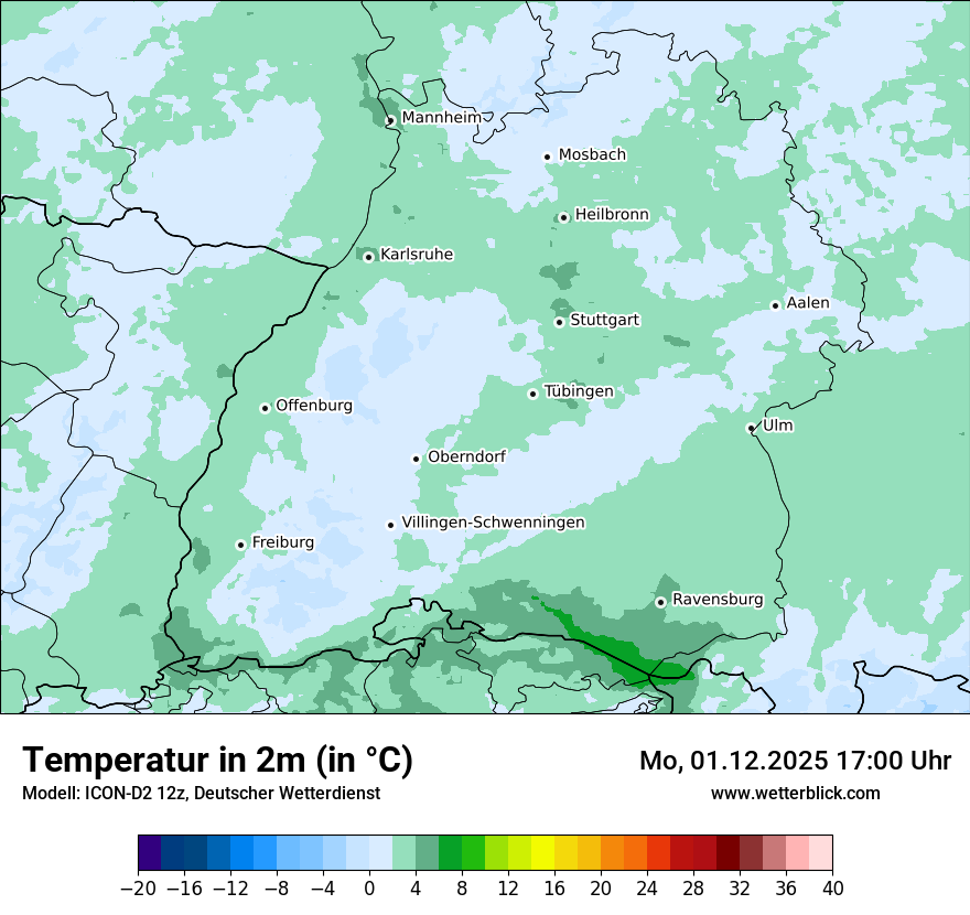 Modellkarten Temperatur